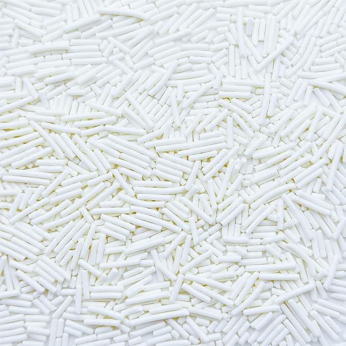 CandiJumpin White Jimmy Sprinkles, White Sprinkles for Cake Decorating Edible Cake Jimmies Edible Crunchy Jimmies Ice Cream Toppings, Baby Shower Party Wedding Christmas Supplies 3 OZ