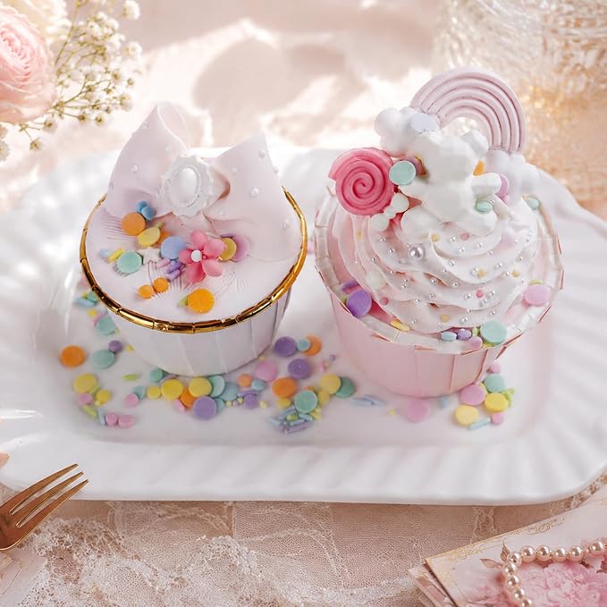 Pastel Sprinkles for Cake Decorating, 4.6oz Colorful Nonpareils Jimmies and Confetti Sugar Sprinkles for Baking Cake Cupcake Donuts Ice Cream Topping