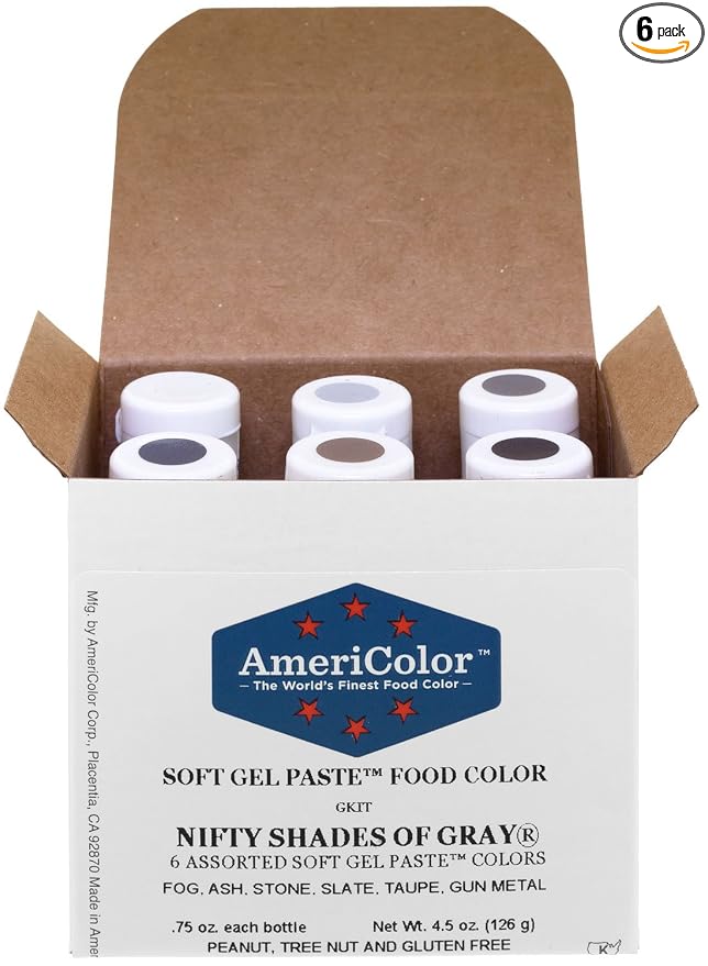 AmeriColor Food Coloring, Nifty Shades Of Gray Kit