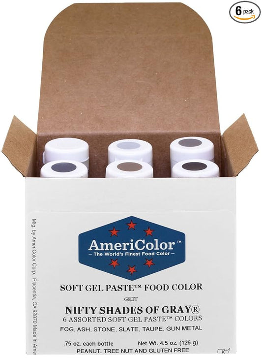 AmeriColor Food Coloring, Nifty Shades Of Gray Kit