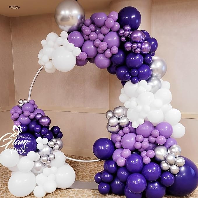 Voircoloria 110pcs Dark Purple Balloons 12inch Deep Purple Latex Party Balloons for Halloween, Graduation, Wedding, Birthday, Baby Shower, Anniversary, Valentine's Day Party Decorations