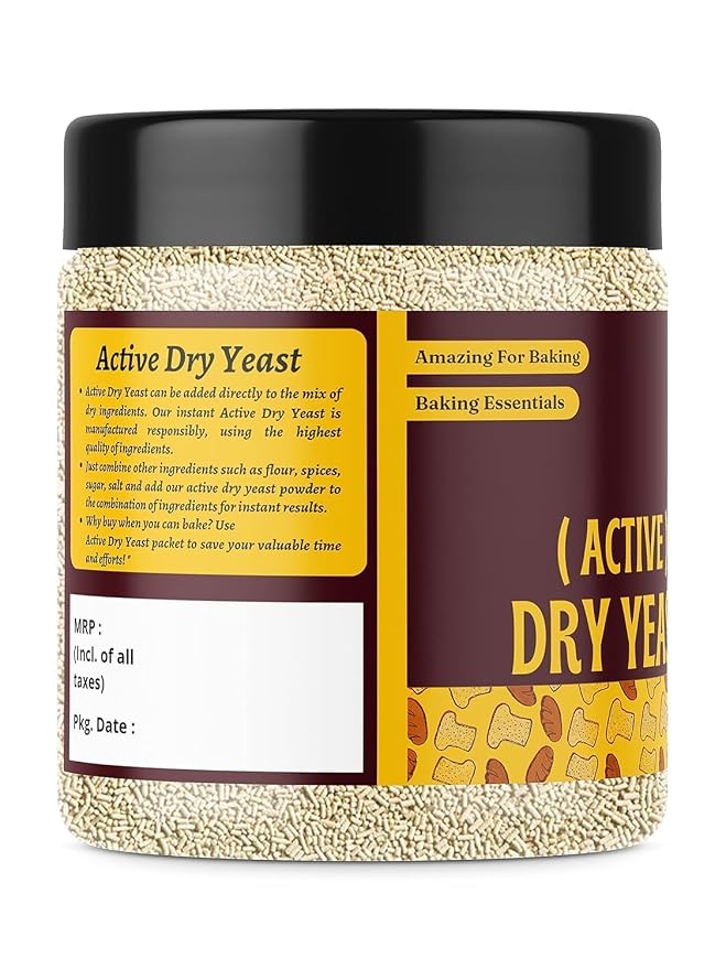 JB Active Dry Yeast Powder 300 gm Best Used for Baking, Bread, Cake, Pizza Making and Dough Chemical-Free Dry Yeast Baking Essential [Jar Pack]