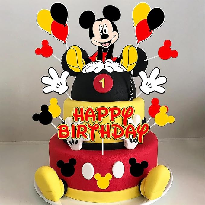 Birthday Cake Toppers, Cute Mouse Cake Decorations, Cartoon Themed Cupcake Topper, Birthday Party Supplies