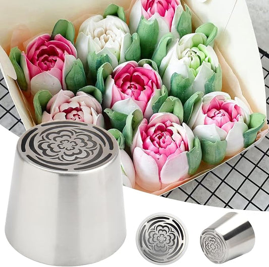 Extra Large Russian Piping Tips for Marshmallows Stainless Steel Flower Frosting Nozzles many styles Cake Decorating Baking tool for Buttercream, Cupcakes Cookies(SL47)
