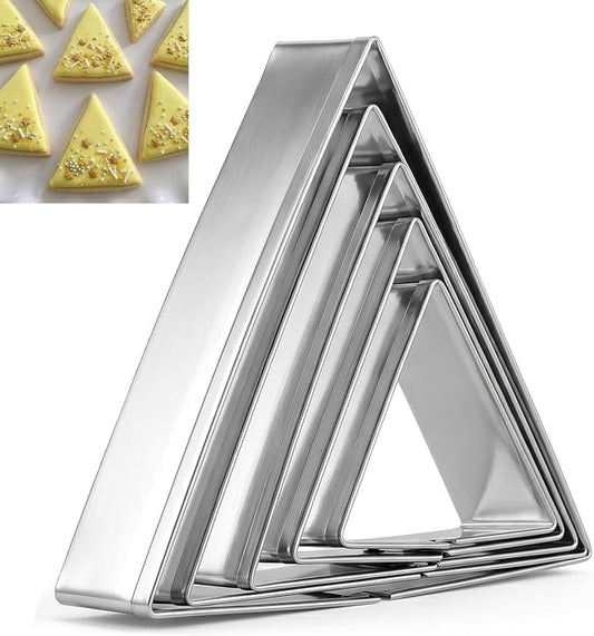 5 Pcs Triangle Cookie Cutter Set, Stainless Steel Triangle Cookie Cutter | Fondant Biscuit Sandwich Cheese Cutter TriangleShapes Molds Pastry Mold Bakeware Tools