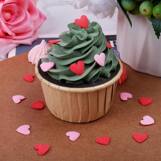 Heart Sprinkles Edible, Mothers Day Sprinkles for Cake Decorating 100g/3.53oz, Valentines Sprinkles, Red and Pink Heart Shaped Sprinkles for Baking, Ice Cream, Cookies, Cupcake Toppers