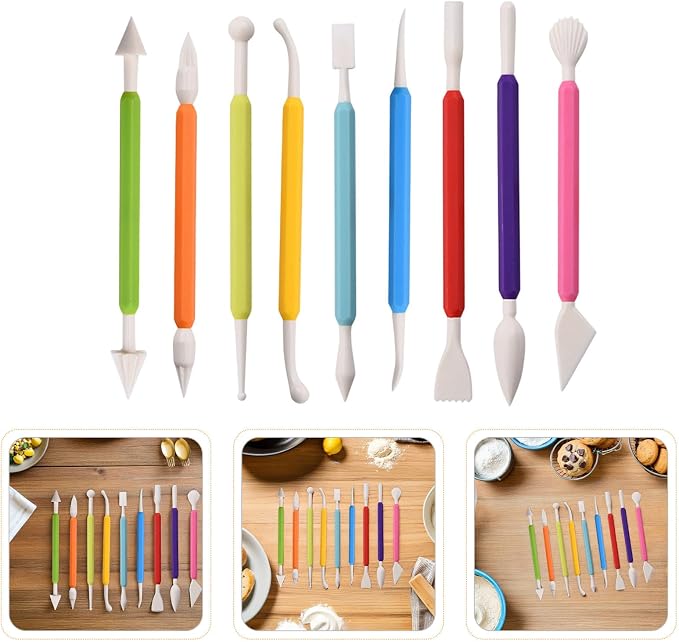 18pcs Fondant Sculpture Pen and Cake Shaping Tools Set, Food-safe Plastic, Double-ended Icing Decorating Kit for Fondant Cake and Cookie Modeling, Baking Accessories for Home