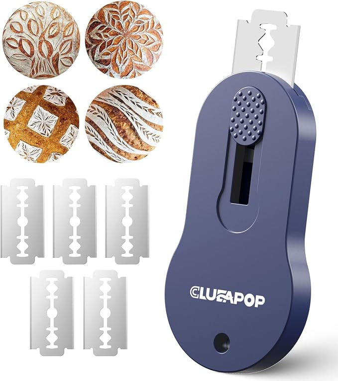 CLUEAPOP Extractable & Magnetic Bread Lame Dough Scoring Tool,Sourdough Scoring Tools,Bread Dough Cutter Slashing Razor Tool,5 Razor Blades,Bread Baking & Making Tools Supplies Accessories