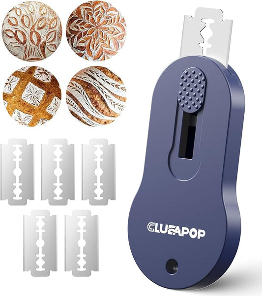 CLUEAPOP Extractable & Magnetic Bread Lame Dough Scoring Tool,Sourdough Scoring Tools,Bread Dough Cutter Slashing Razor Tool,5 Razor Blades,Bread Baking & Making Tools Supplies Accessories
