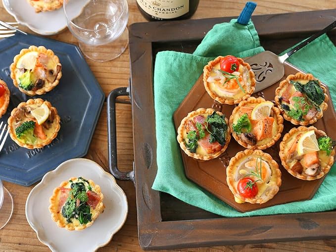 Mini Tart Pan, 2.75" Egg Tart Molds 6-Cavity Non Stick Fluted Mini Tart Mould, Reusable Quiche Bakeware Carbon Steel for Pies, Quiche, Cheese Cakes, Desserts(Not Included Cutting Mold)