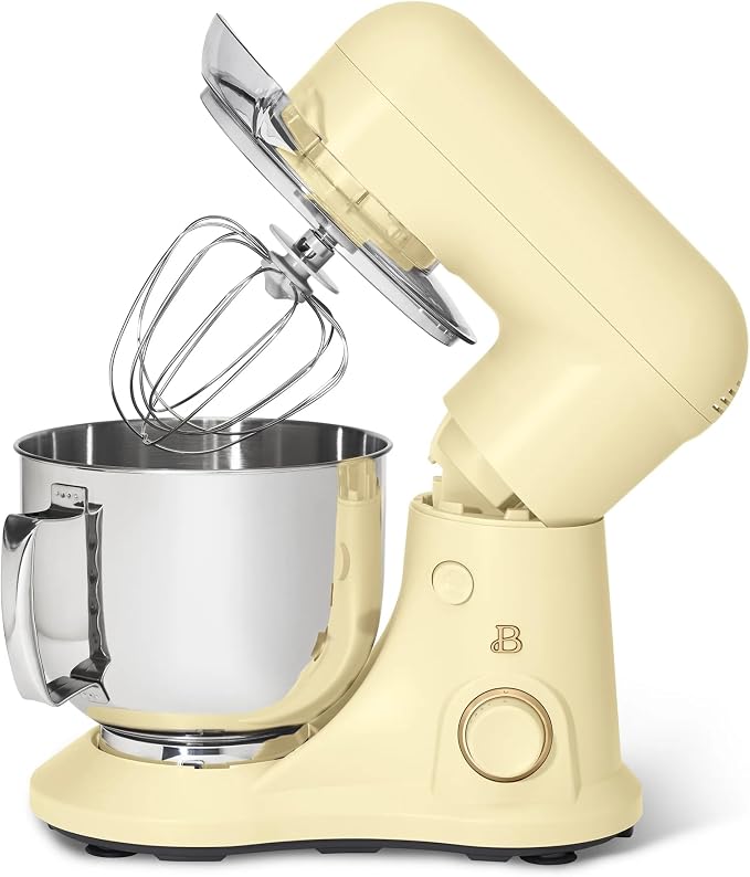 5.3 Qt Stand Mixer, 300W Electric Kitchen Mixer with 12 Speeds, Tilt Head Design, Stainless Steel Bowl, Dough Hook Whisk Beater Splash Guard (Buttercream)