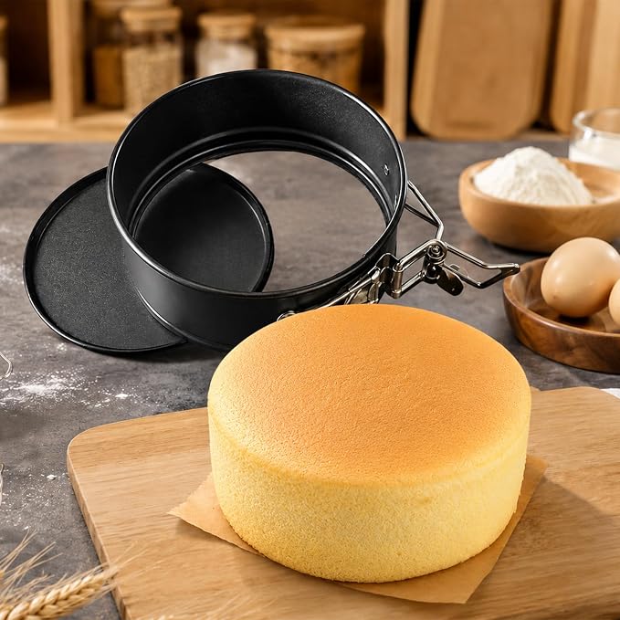 4 Inches Mini Springform Pan, 4-Pack Nonstick Cake Mold Set | Springform Cheesecake Pan, Nonstick Baking Molds for PCheesecakes and Quiches