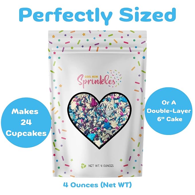 COOL MOM SPRINKLES Alien UFO Sprinkles (4 oz.) – Spaceship Themed Birthday Sprinkles for Decorating Cakes, Cupcakes, Cookies & Desserts – Mixed in the USA/Gluten-Free