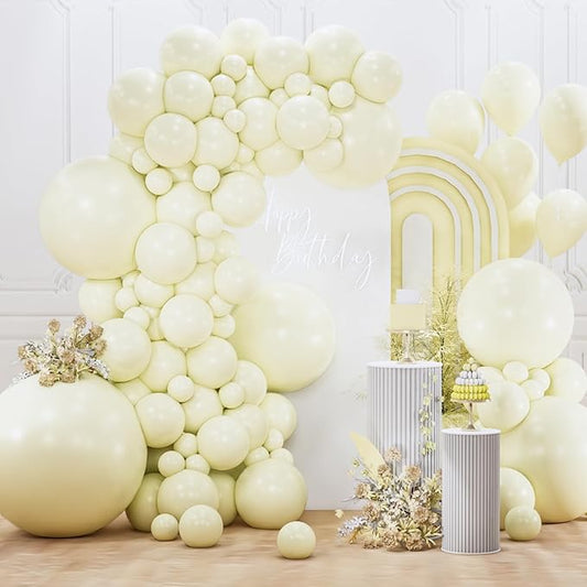 PartyWoo Pastel Yellow Balloons 127pcs Different Sizes of 36 18 12 10 5 Inch Light Pale Yellow Balloon Arch Kit Garland for Baby Shower Easter Little Cutie Bee Birthday Party Decorations Yellow-Q07