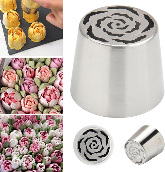 Extra Large Russian Piping Tips for Marshmallows Stainless Steel Flower Frosting Nozzles many styles Cake Decorating Baking tool for Buttercream, Cupcakes Cookies(SL55)