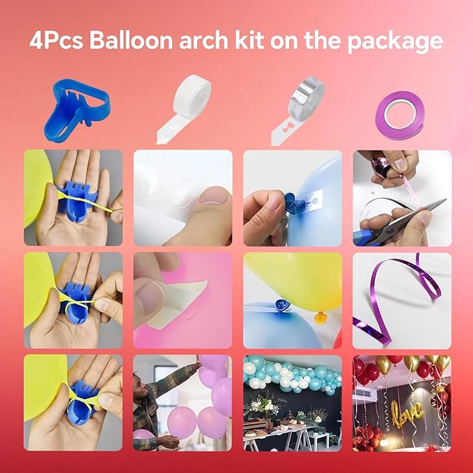 Electric Balloon Pump,110V 600W Portable Dual Nozzles Balloon Pump,Air Pump Balloon Blower for Party Decorations with Tying Tool