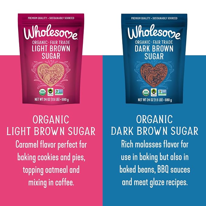 Wholesome Fair Trade Organic Light Brown Sugar, 24oz, 6-Pack