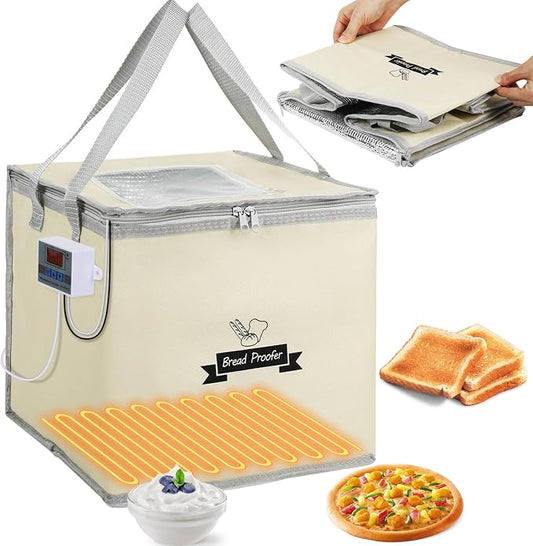 Bread Dough Proofing Box, Precision Temperature Control Bread Proofer Foldable Visible Dough Proofer Sourdough Starter Warmer Home for Pizza and Yoghurt Making