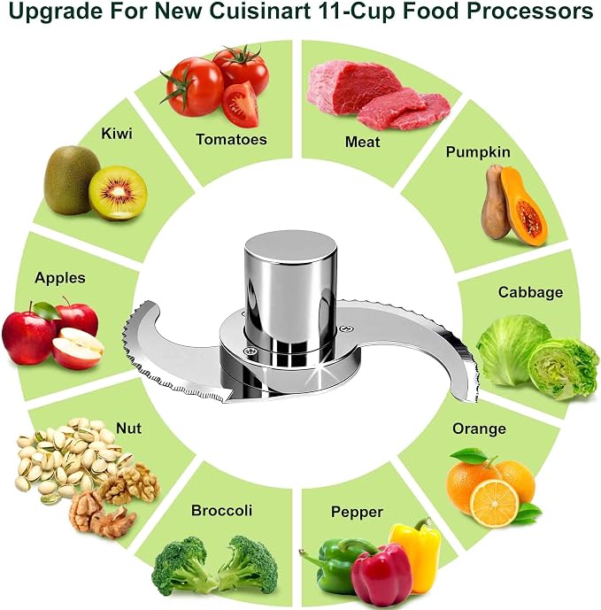 DLC-861TXB-CSR for Cuisinart Food Processor DFP-11, DLC-2011, DLC-8 Only | Stainless Steel Case for Less Microplastic - Resists Cracking, Chipping, Flaking - Modular - Easy to Clean - Serrated Edge