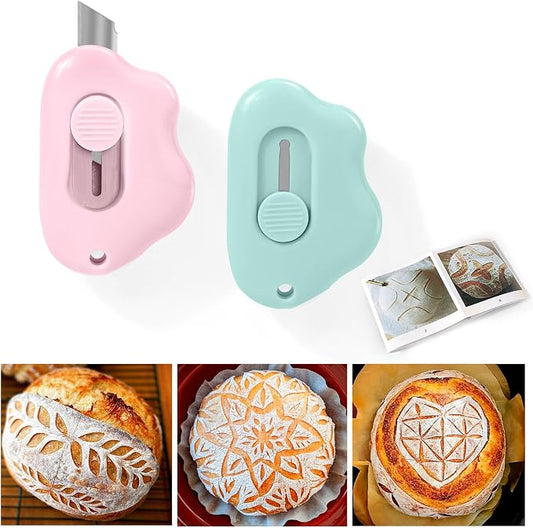XANGNIER Bread Lame Dough Scoring Tool,2 Pack Sourdough Scoring Tools,Bread Dough Cutter Slashing Razor Tool,Scoring Patterns Booklet,Bread Baking & Making Tools Supplies Accessories