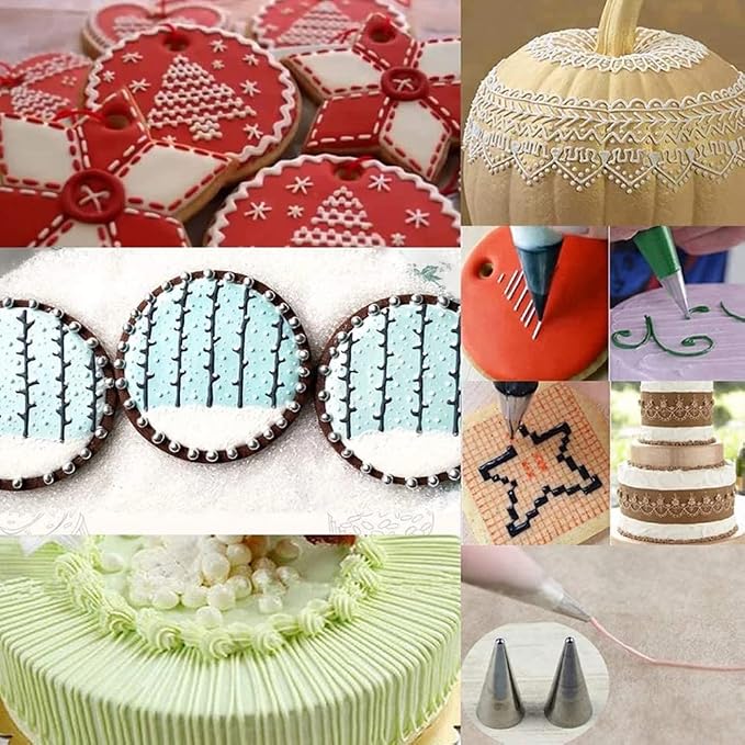 Small Writing Piping Tip Round Icing Tips,Cookie Decorating Tips Detail Tip for Royal Icing