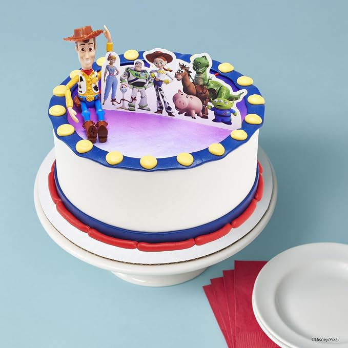 DecoSet® Disney and Pixar Toy Story 4 Team Toy Cake Topper, 2-Piece Decoration Set for Creating Playful Cakes
