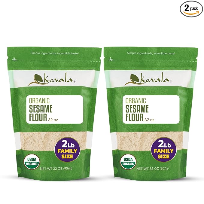 Kevala Organic Sesame Flour – Gluten Free, Making Bread, From Non GMO Seeds, All Purpose, Vegan, Baking and Cooking, 2 lb, 32 oz (Pack of 2)