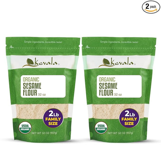 Kevala Organic Sesame Flour – Gluten Free, Making Bread, From Non GMO Seeds, All Purpose, Vegan, Baking and Cooking, 2 lb, 32 oz (Pack of 2)