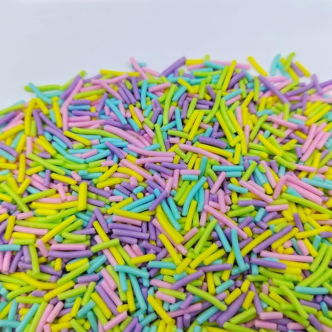 Easter Jimmies Sprinkles, Edible Jimmy Sprinkles, Pastel Crunchy Jimmies Mix for Cake Decorating, Edible Cookie Cupcake Decorations for Easter Baking and Holiday Party Treats