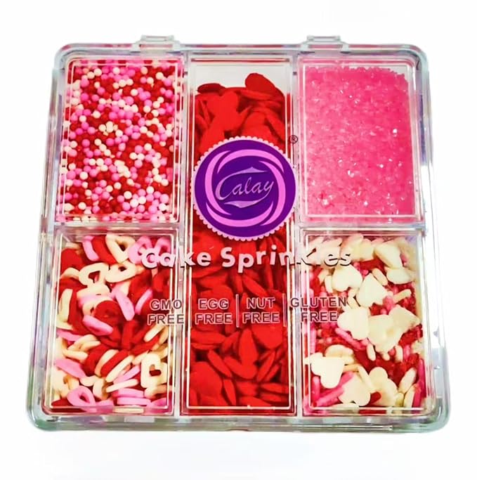 Sentovac Edible Candy Heart Jimmies Mixing Cupcake Toppers Decorations Sprinkles Cake Cupcakes Decoration
