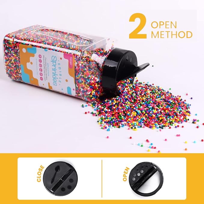Rainbow Sprinkles, Nonpareils Sprinkles for Cake Decorating, Cake Sprinkles Bulk 1.54 LB, Sujoygar, Cupcake, Cookie, Chocolate, Baking, Cake Sprinkles