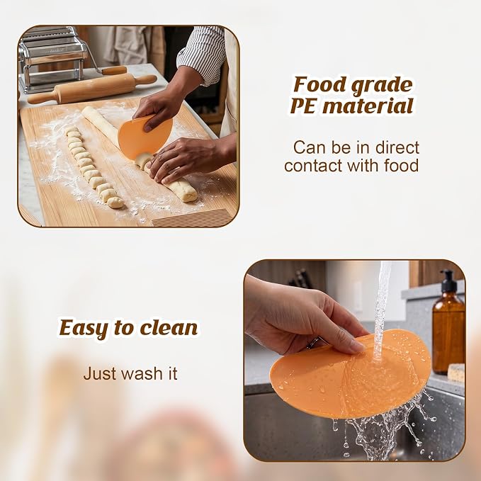 ElevateTech Bowl Scraper 4Pcs Silicone Bread Dough Scraper Bowl SpatulaFlexible Bread Dough ScraperBowl Spatula Multipurpose Good Grip Curved and Flat Edge DoughCutter Orange