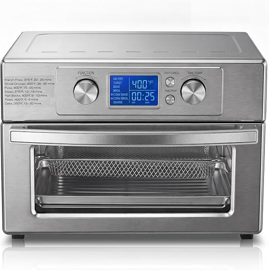 NEWBULIG 23QT Smart Touch Air Fryer Toaster Oven, Multi-Function Electrical Air Fryer Oven Combo, 7-in-1 Steel Countertop Ovens, 1800W Power, 120-Minute Timer, Convection, LCD Display