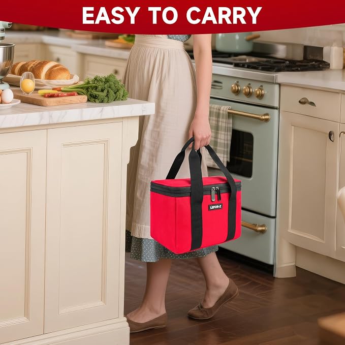 LEFOR·Z Hand Mixer Carrying Bag Compatible with KitchenAid 5/6/7/9 Ultra Power Speed Hand Mixers,Portable Travel Storage Case Bag Fits for Kitchen Aid Mixer Accessories,Red(Bag Only)