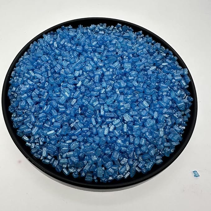 NIPEOR Edible Blue Sugar Crystals for Cake Decorating, 130g / 4.6oz Christmas Sprinkles, Cookie Candy Pearl Sprinkles for Cupcakes, Ice Cream & Holiday Baking (Crystals - Blue)