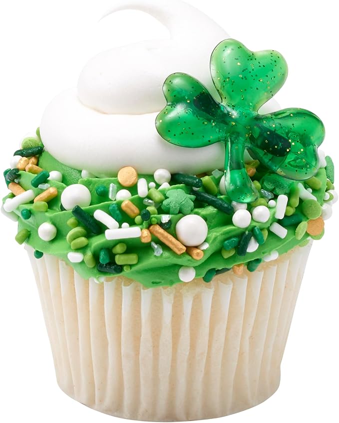 DecoPac St. Patrick's Day Fusion Mix Sprinkles, 26oz, Green, White Candy Sprinkles in Handheld Container, Edible Decorations For Celebration Cakes, Cupcakes, Cookies and Donuts