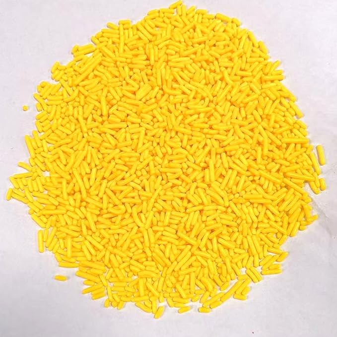 PhilaeEC Yellow Jimmies Sprinkle Edible Soft Jimmies Sprinkle for Cake Decoration Cupcake Topper Cookie Baking Decorations Halloween Christmas Valentine Supplies 2.75oz/78g