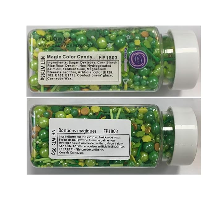 Sentovac St Patricks Day Sprinkles Pearl Edible Candy Sugar Decorations for Cake Cookie Cupcake Topper Baking Decorations St Patricks Day Christmas Valentines Wedding Supplies
