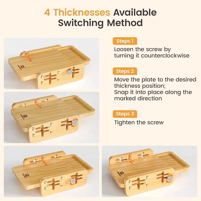 Bamboo Cutting Boards Large Set of 4 for Kitchen+Bread Slicer with Bread Knife