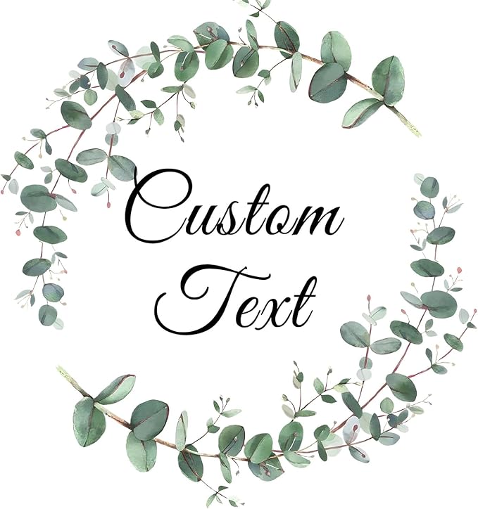 Custom Stickers for Weddings, Birthdays & Businesses - Personalized Labels with Your Logo - Waterproof, Fade and Heat Resistant - Pack of 100-1000 (Wreath J, 1.5 Inch)