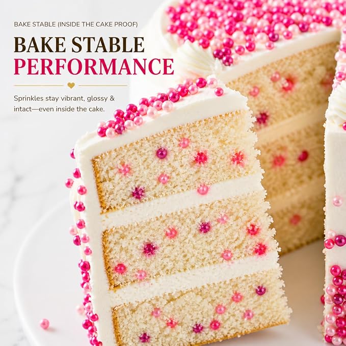 Confect Multicolor Pink Pearl Sprinkles Mix – Edible Baking Decorations for Cakes, Cupcakes, Cookies – Valentine’s & Anniversary Sprinkle Set – Pack of 5 | Vegan, Gluten-Free, Nut-Free, Soy-Free, Dairy-Free , Handcrafted Sprinkle- 5 Oz