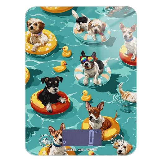 Food Scale Kitchen Scale Food Weight Scales Digital Weight Grams and Ounces Small Electronic Food Scale for Baking Cooking Teal Swimming Pool Dogs and Ducks