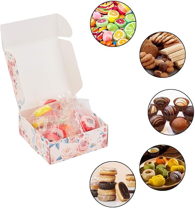 PH PandaHall 30 Pack Kraft Gift Box, 5 Style Flower Soap Boxes Gift Wrapping Box Cookie Treat Boxes for Homemade Soap Christmas Chocolate Candy Wedding Birthday Party Favors Gift Supplies 3 x 3 x 1.1