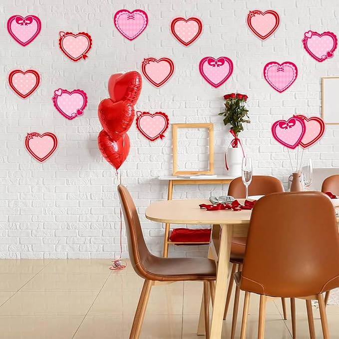 Vuzvuv 60Pcs Paper Heart Cutouts for Bulletin Board Decorations,Heart Cut Outs for School Wall Decor,Classroom Decorations