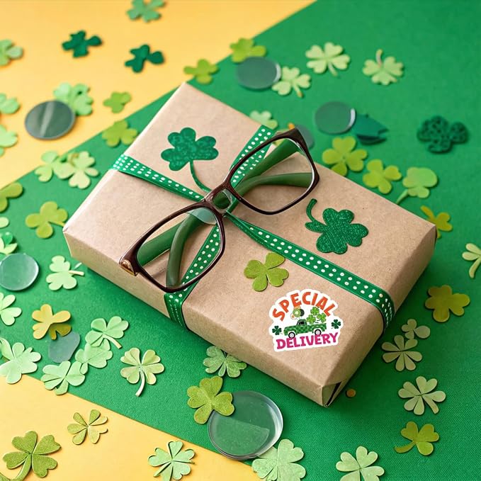 200 PCS Special DeliveryStickers,Shamrock Small Business Packaging Sticker for Envelopes Shipping Boxes Gift Packaging