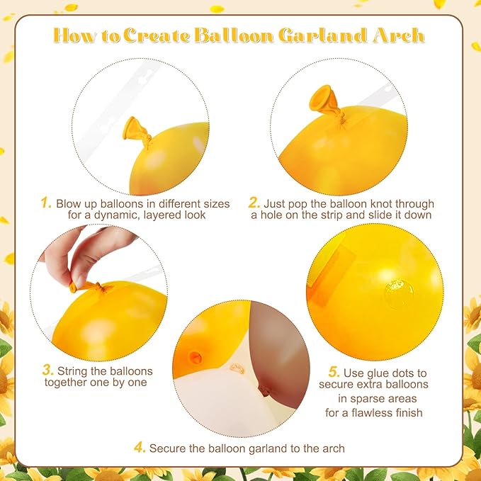 Bee Balloon Arch Kit Mustard Yellow Brown Ivory White Balloons for Sunflower Bee Theme Gender Reveal Birthday Party Baby Shower Decorations