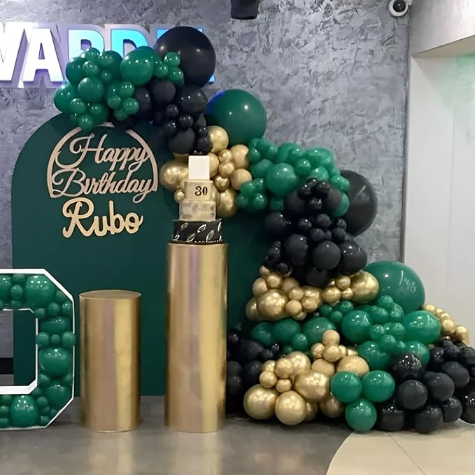 Voircoloria 110pcs Dark Green Balloons 12inch Green Latex Party Balloons for Birthday, Graduation, St. Patrick's Day, Christmas, Baby Shower, Dinosaur Party, Anniversary Party Decorations