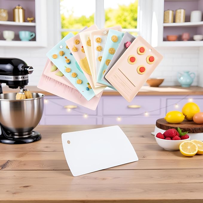 1Pc White Plastic Dough Scraper Cream Smooth Cake Flour Spatula Cutter Baking Pastry Tool Plastic Dough Scraper Tool,Essential for Baking and Cooking Spatulas Kitchen and Dining,Cooking Utensils