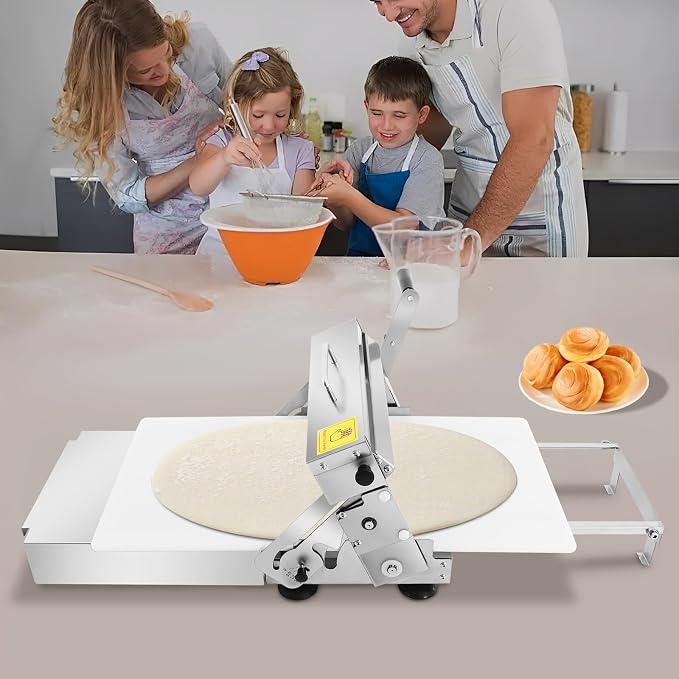 Folding Dough Sheeter, 32.68 x 18.9In Manual Dough Sheeter, 0-25mm Adjustable Thickness Stainless Steel Dough Machine for Baking Pastries and Bread, Pizza, Croissants, Pastry