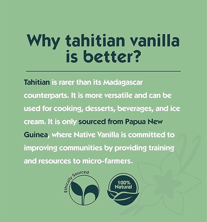 Vanilla Bean Powder - 4 oz - Premium 100% Pure Ground Vanilla Bean Powder - For Cooking, Baking, Coffee, Smoothies & Desserts - No Fillers or Additives, Raw & Unsweetened - Native Vanilla